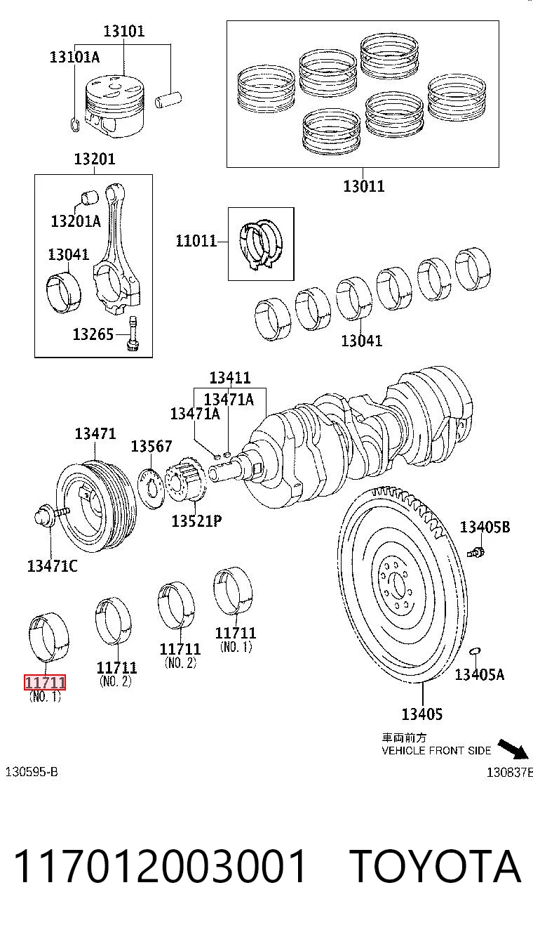 117012003001 Toyota Підшипник ковзання клонували