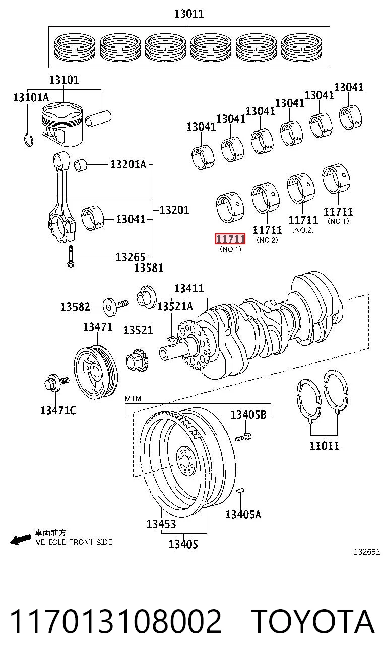 117013108002 Toyota Підшипник ковзання клонували