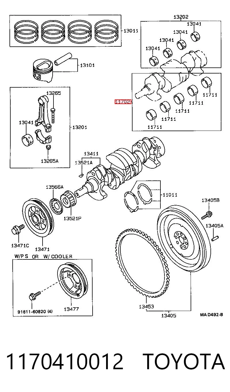 AEM5461050MM AE Комплект підшипників ковзання коленвалу
