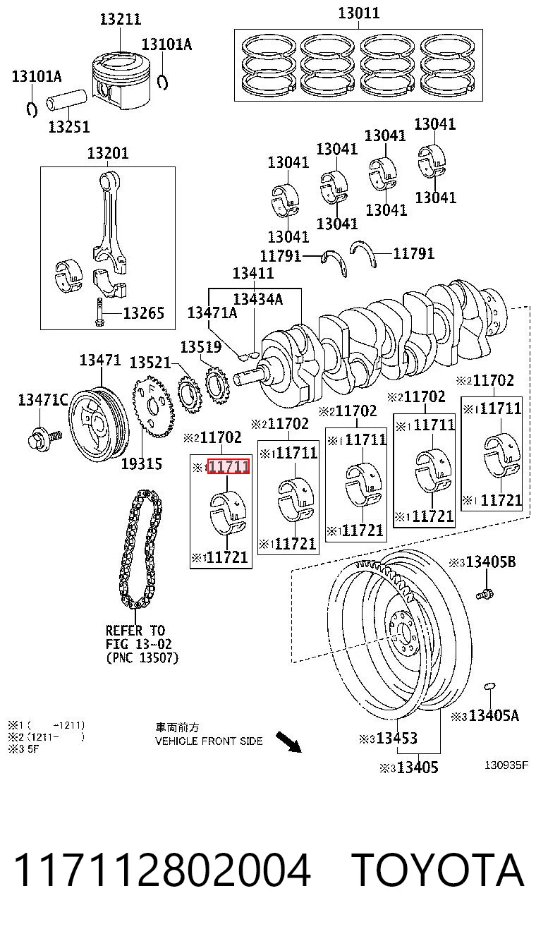 117112802004 Toyota Підшипник ковзання клонували