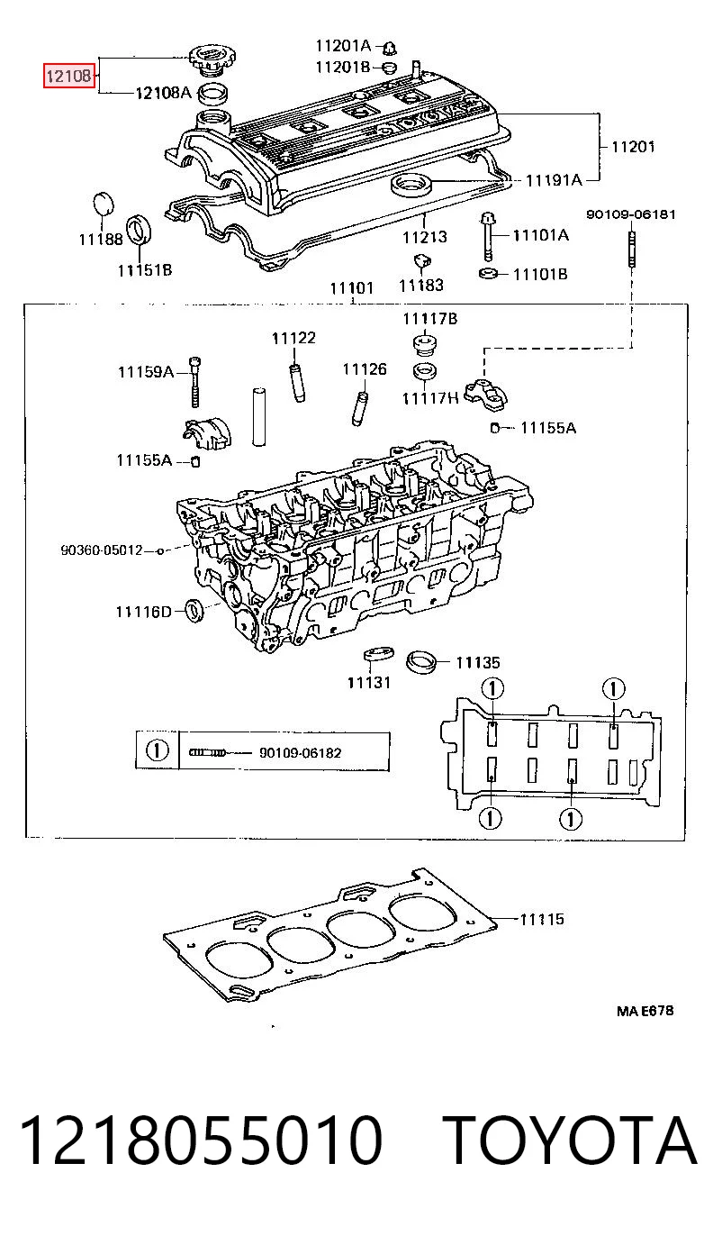 1218055010 Toyota Кришка маслозаливной горловини