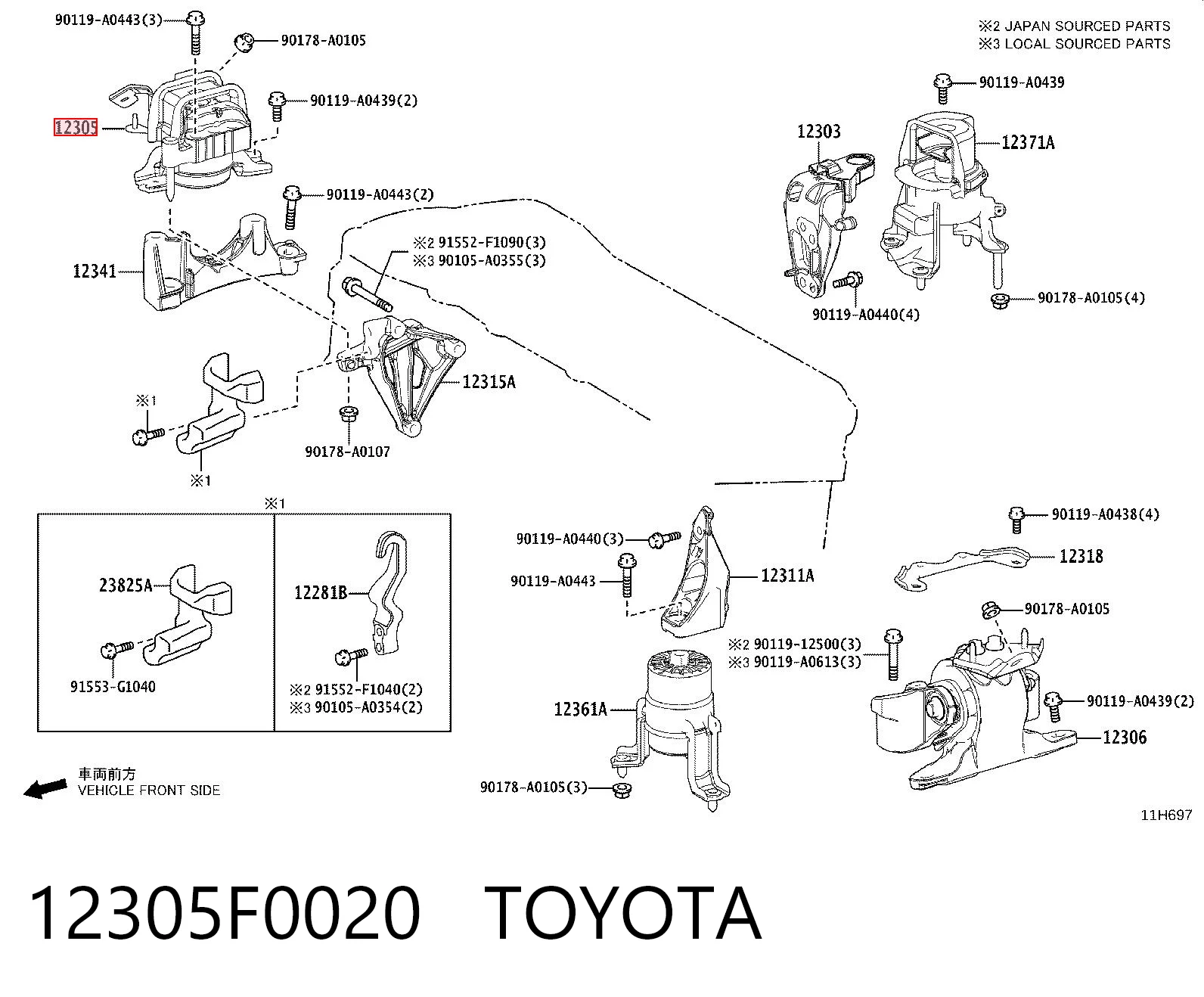 12305F0020 Toyota 