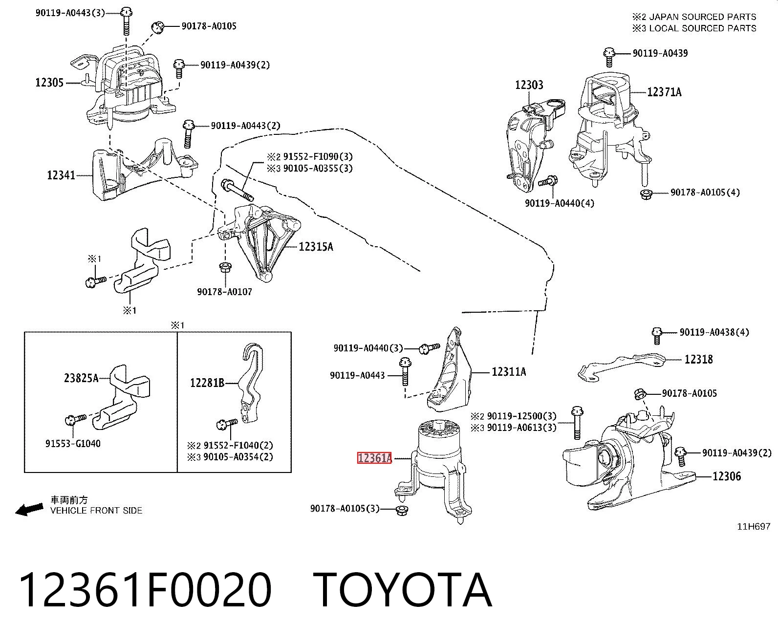 12361F0020 Toyota 