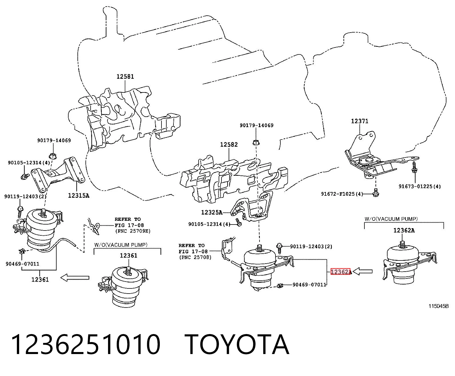 1236251010 Toyota Ліва опора двигуна