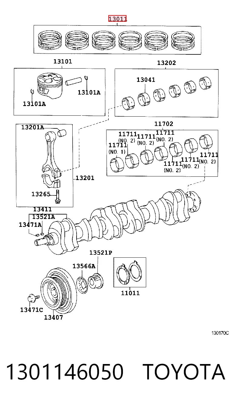 28915STD Riken Поршні і шатуни