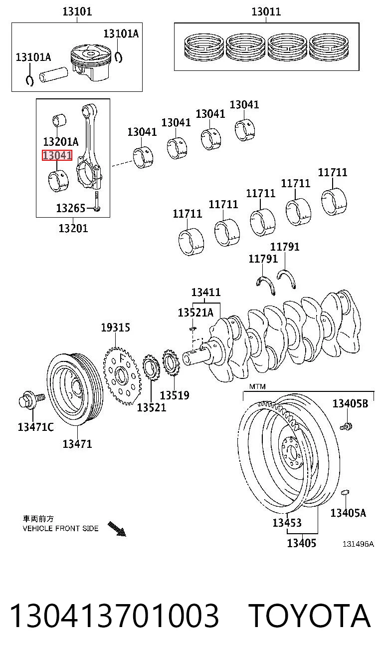 130413701003 Toyota Підшипник шатуна