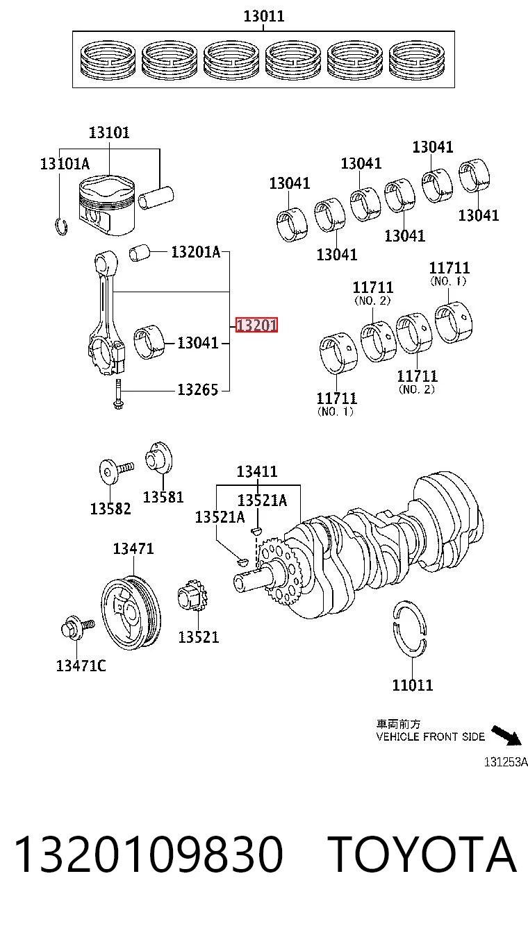 1320109830 Toyota Шатун двигуна