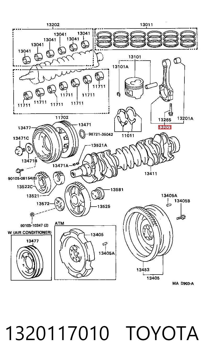 1320117010 Toyota Шатун двигуна