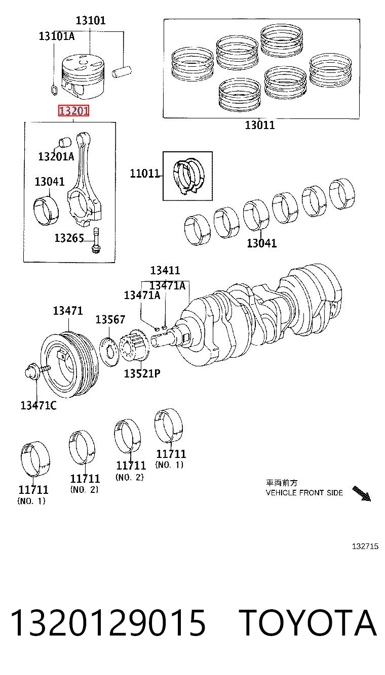 1320129015 Toyota Шатун двигуна