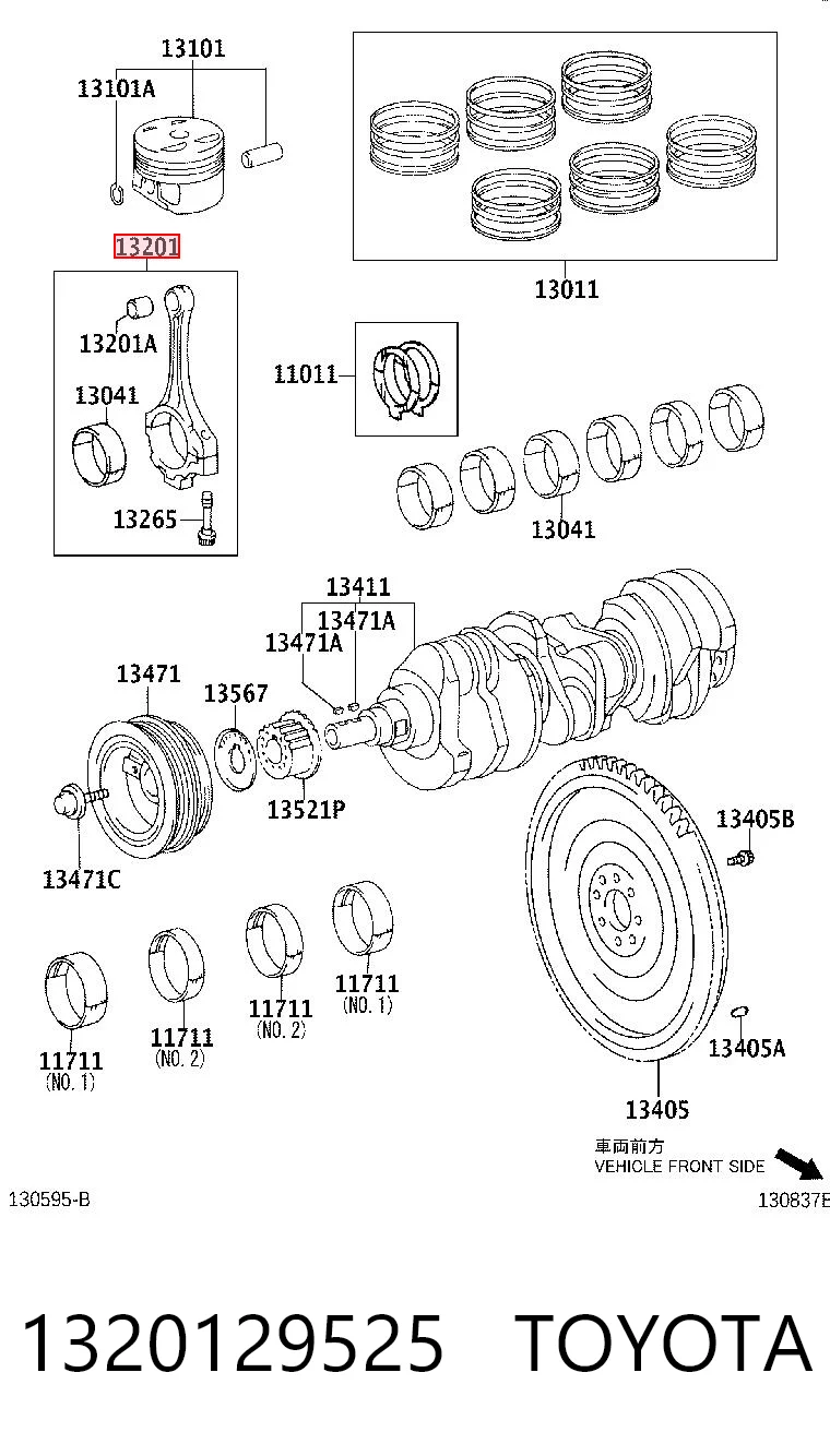 1320129525 Toyota Шатун двигуна