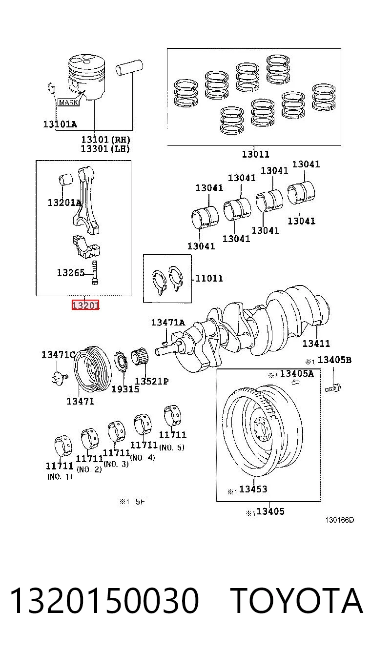 1320150030 Toyota Шатун двигуна