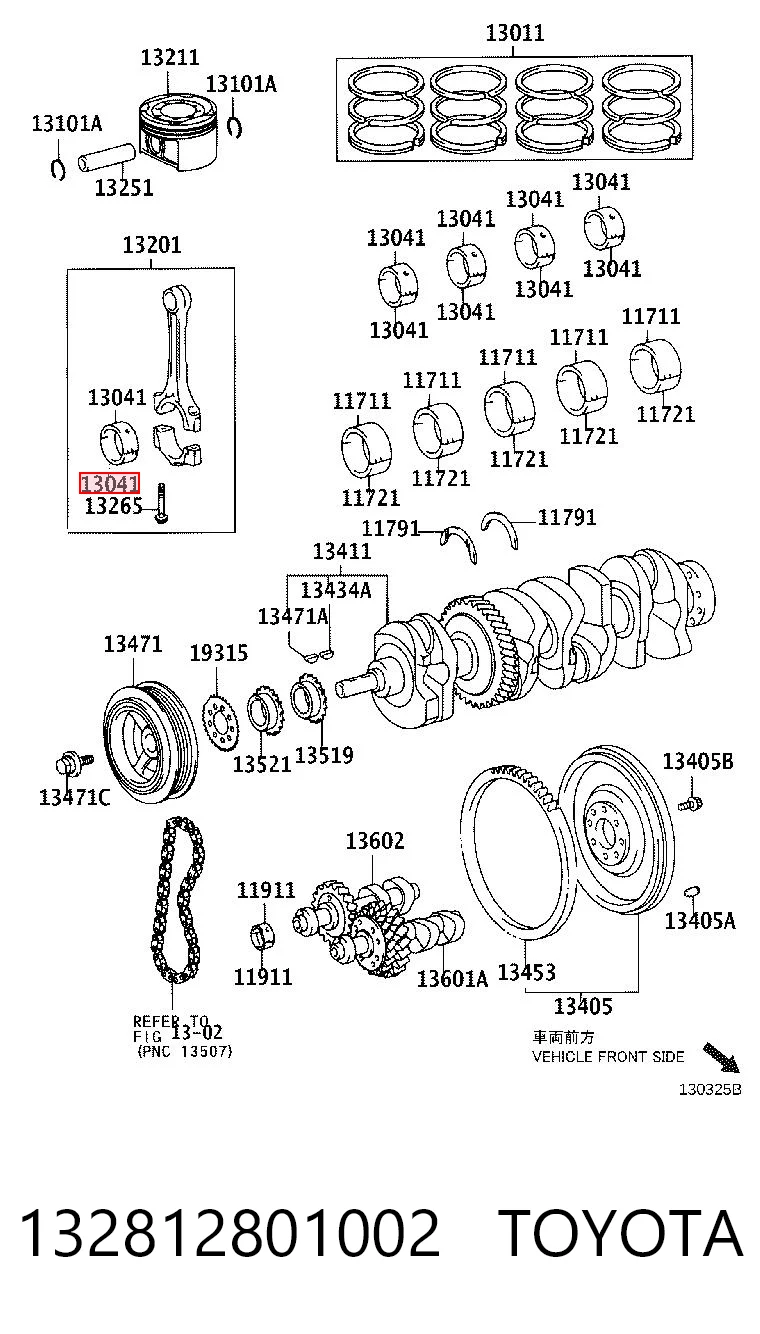 132812801002 Toyota Підшипник шатуна