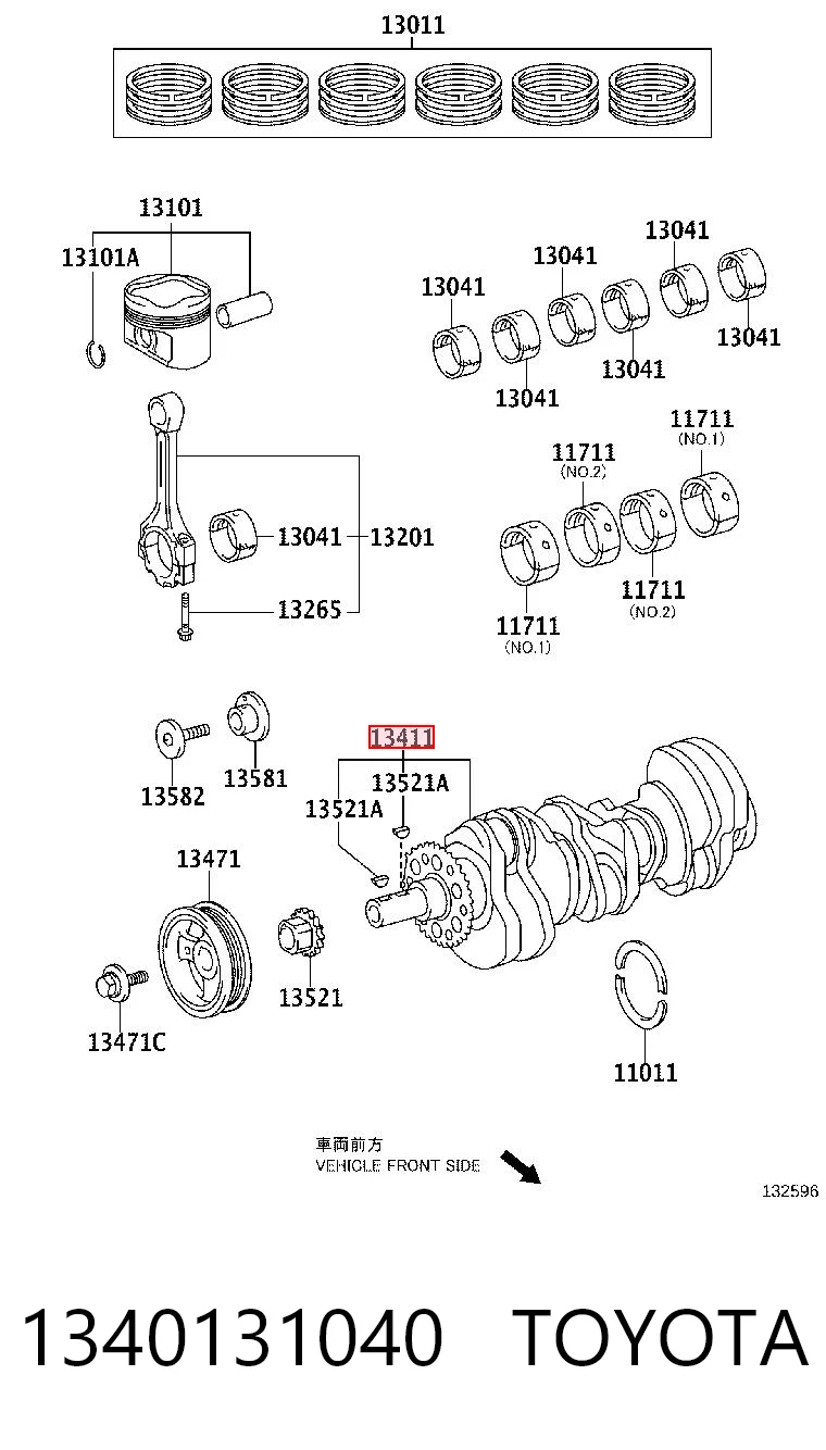 1340131040 Toyota Колінвал двигуна