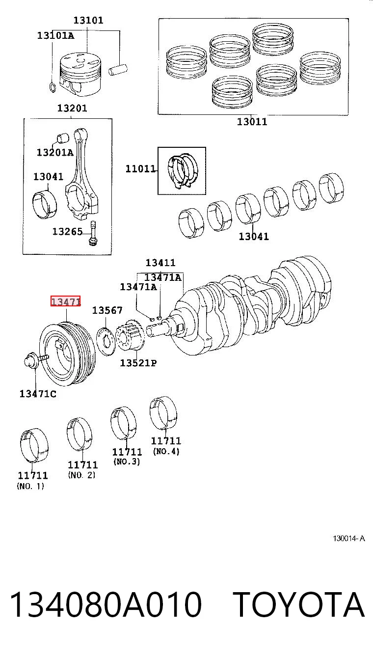134080A010 Toyota Демпфер колінвалу