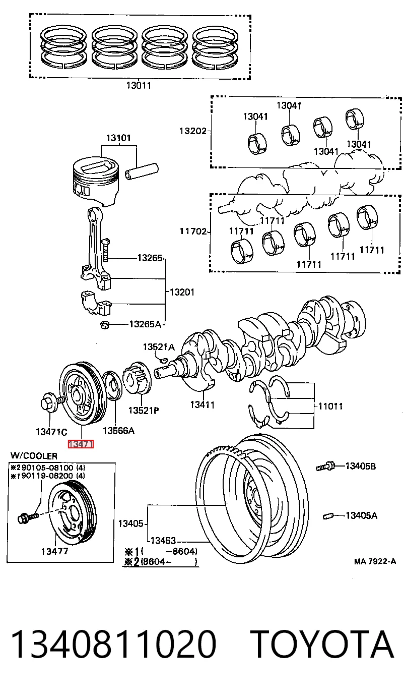 Купити Шків колінвала Toyota Corolla  E8