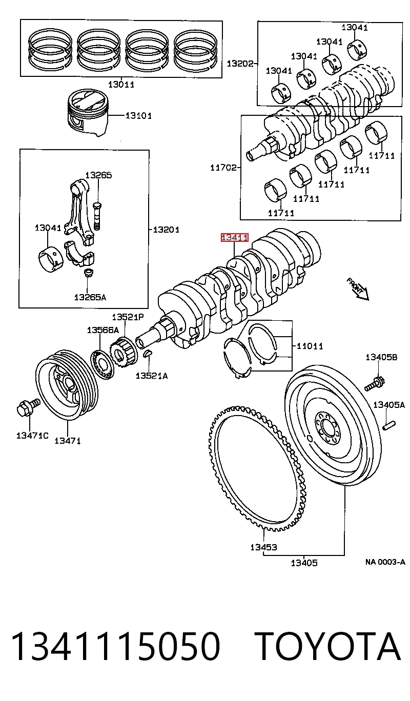 Колінвал двигуна на Toyota Carina II T17