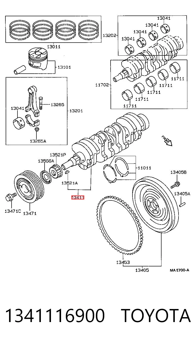 1341116900 Toyota Колінвал двигуна