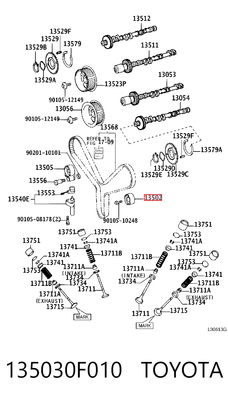 135030F010 Toyota Паразитний провідний ролик