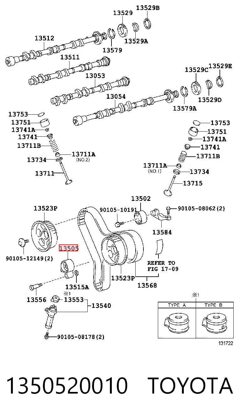 Ролик натягувач на Toyota Camry III V10