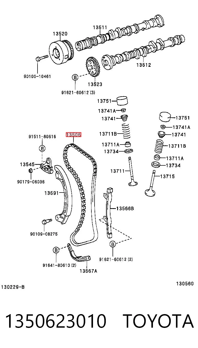 1350623010 Toyota Ланцюг приводу распредвала