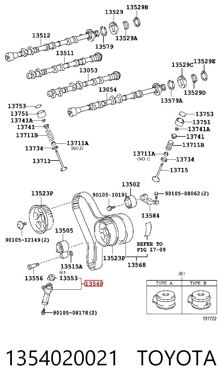 1354020021 Toyota Натягувач ременя ГРМ