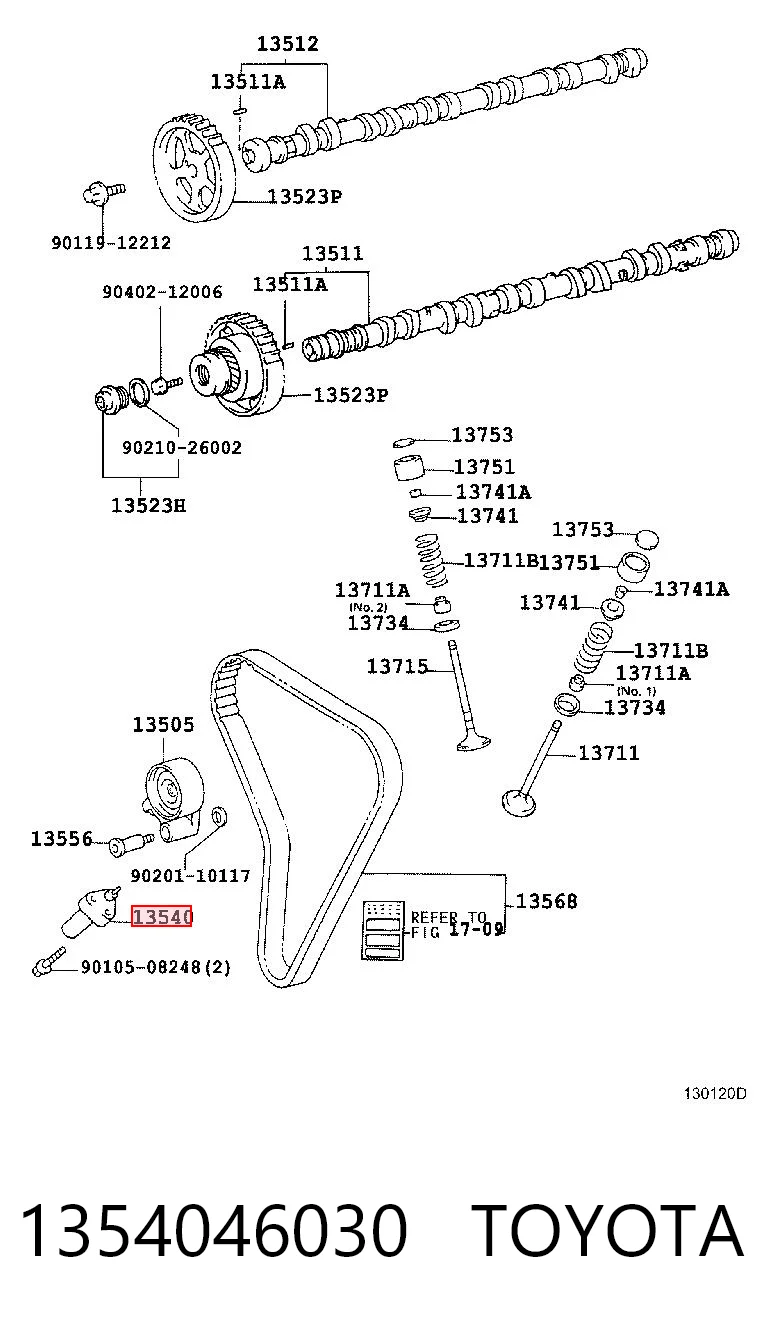 1354046030 Toyota Натягувач ременя ГРМ