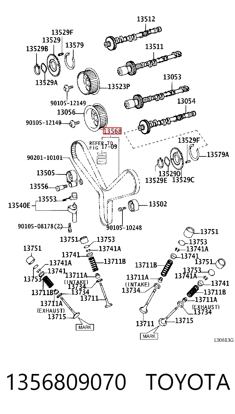 1356809070 Toyota Ремінь двигуна