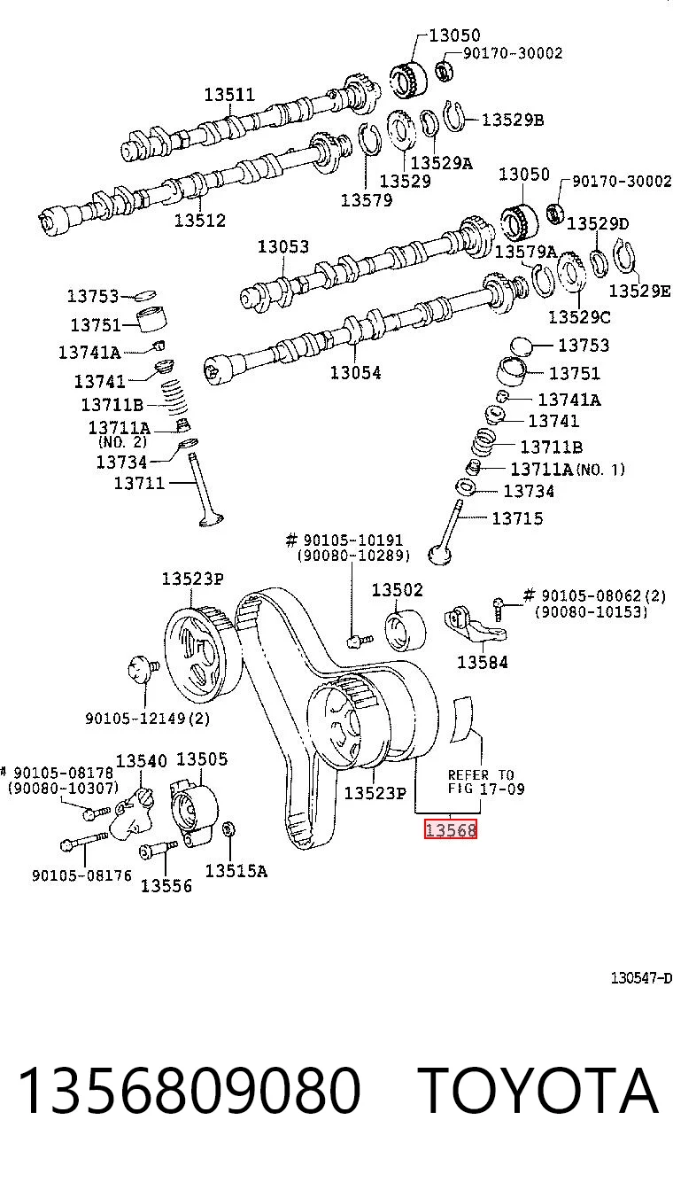 1356809080 Toyota Ремінь двигуна