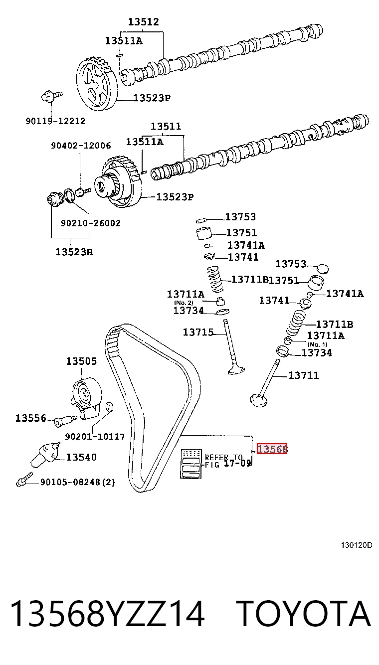 13568YZZ14 Toyota Ремінь двигуна