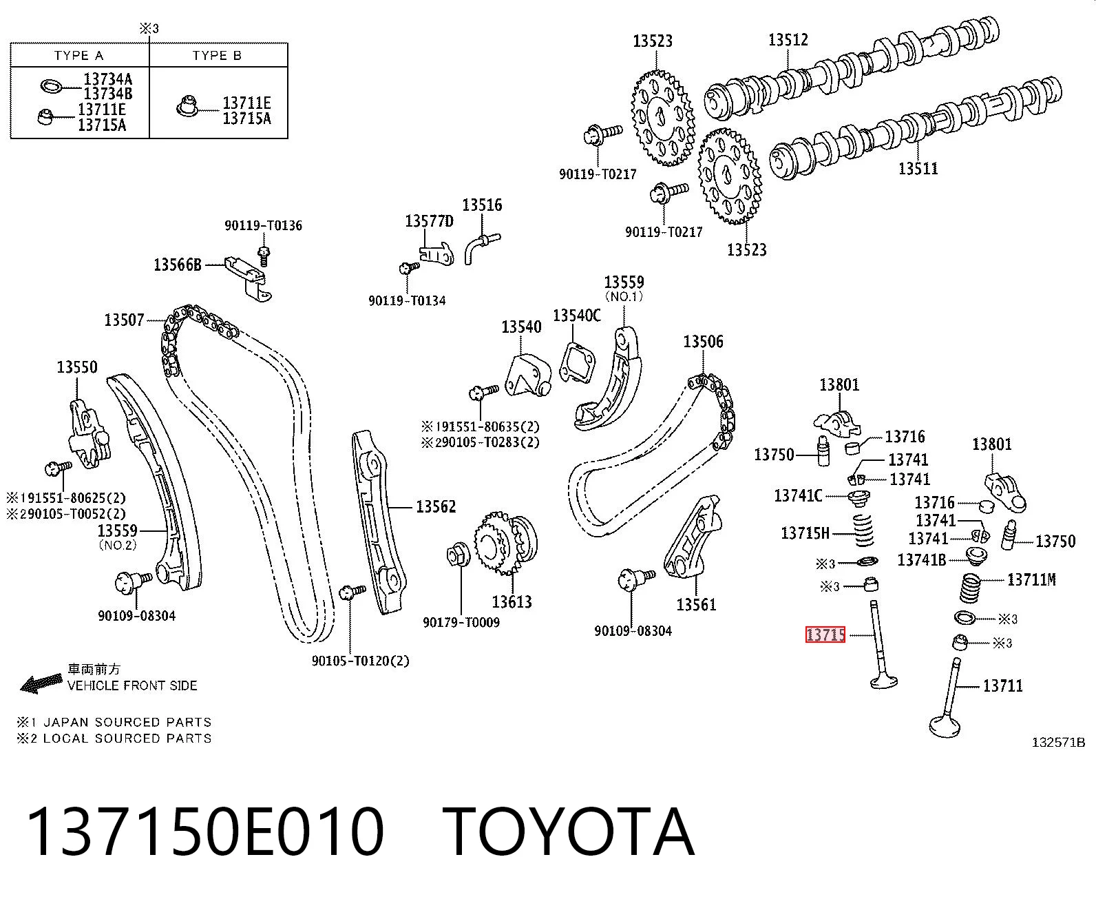 137150E010 Toyota Випускний клапан двигуна