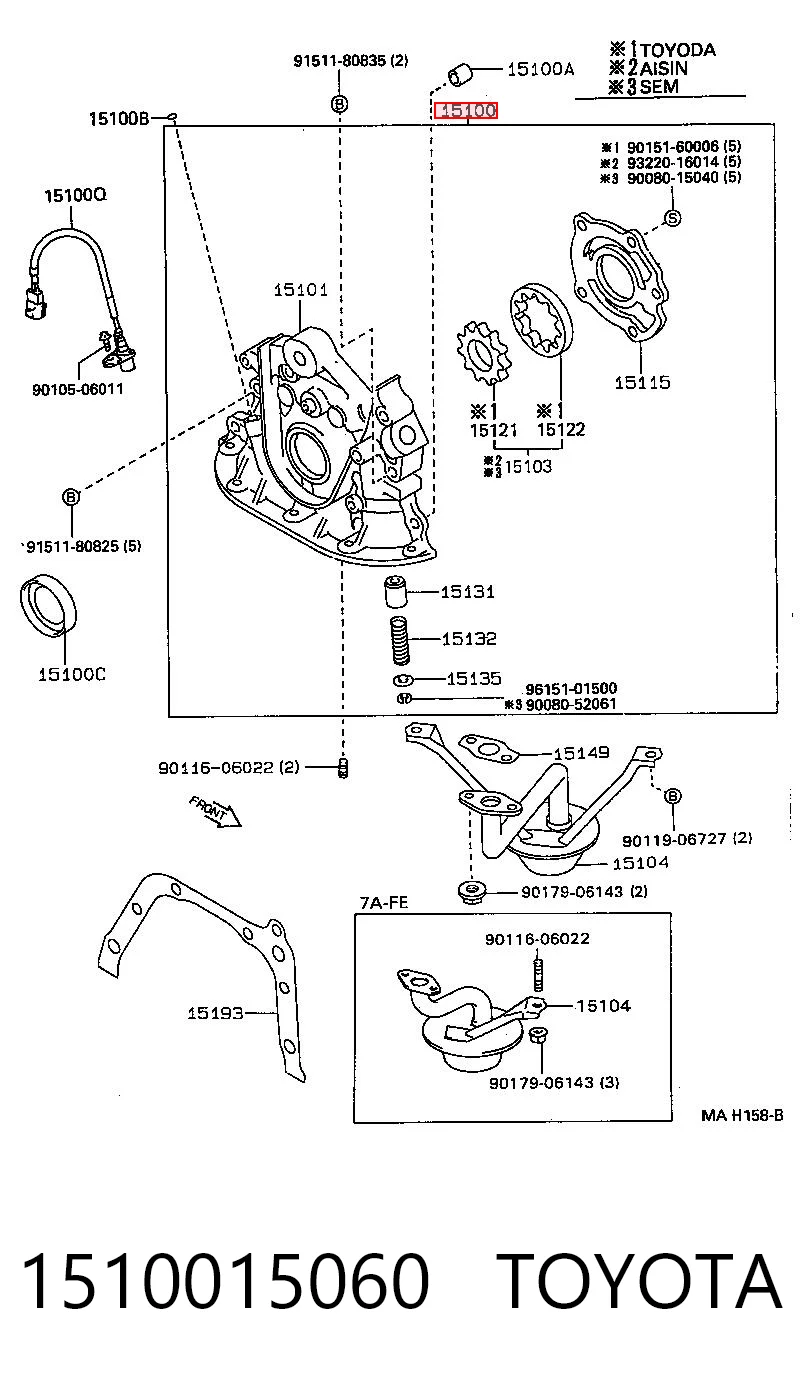1510015060 Toyota Масляний насос двигуна