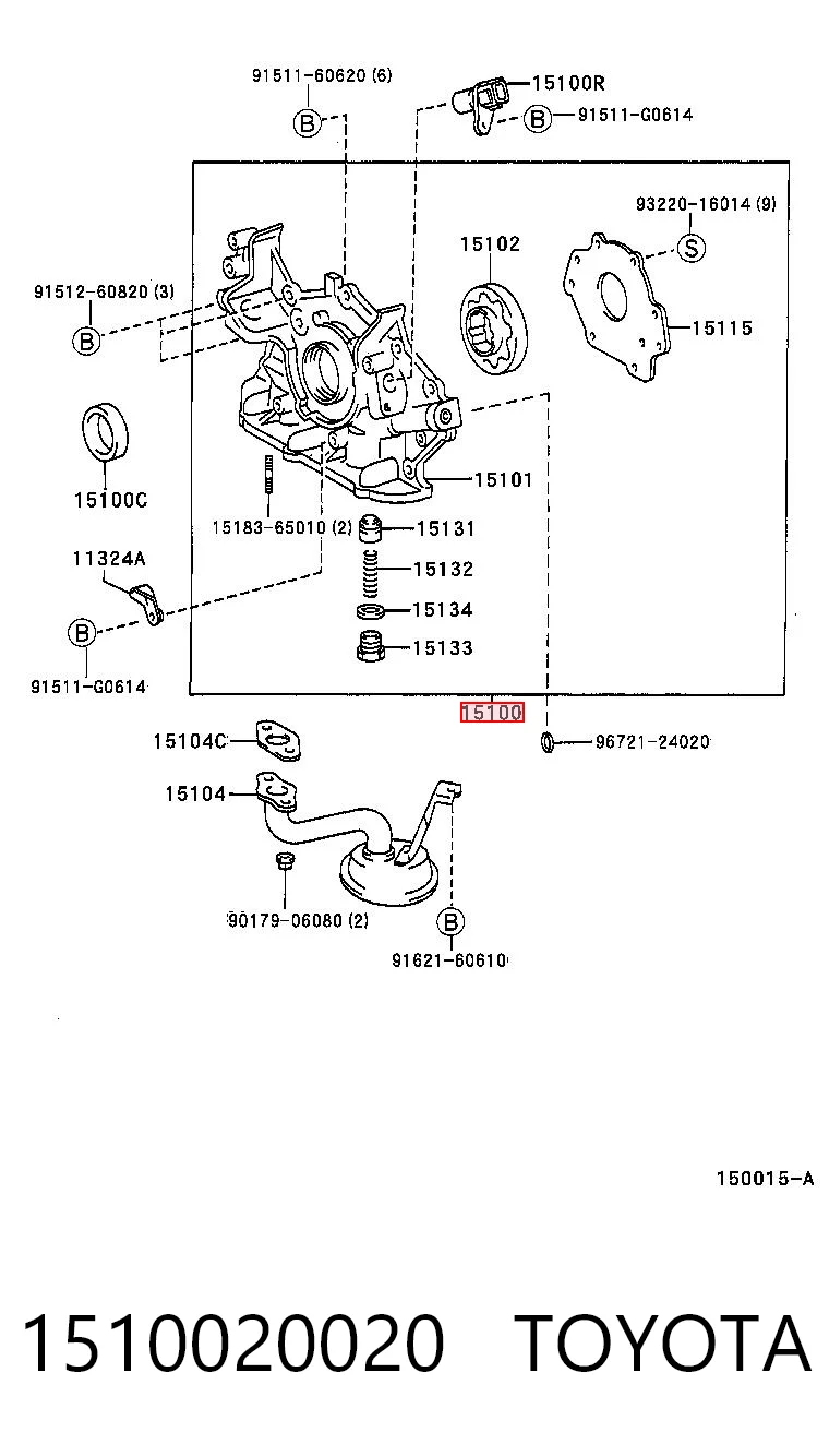1510020020 Toyota Масляний насос двигуна