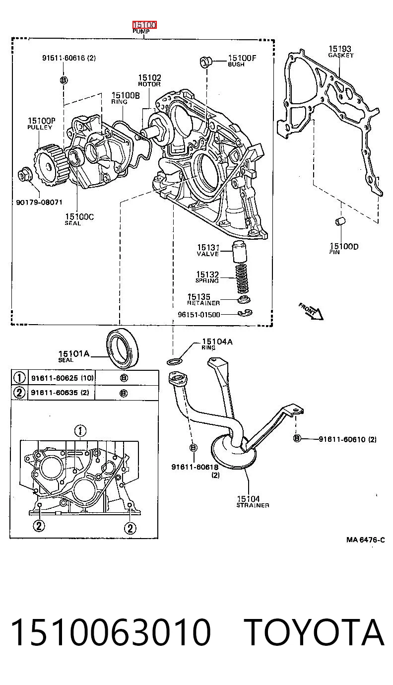 1510063010 Toyota Масляний насос двигуна
