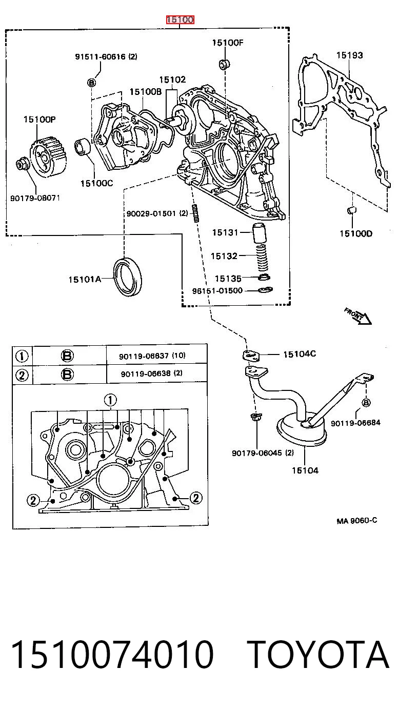 1510074010 Toyota Масляний насос двигуна