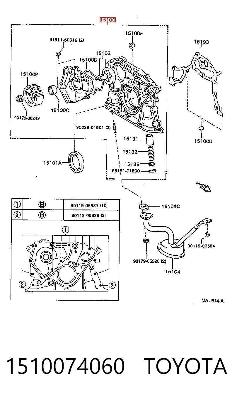 1510074060 Toyota Масляний насос двигуна