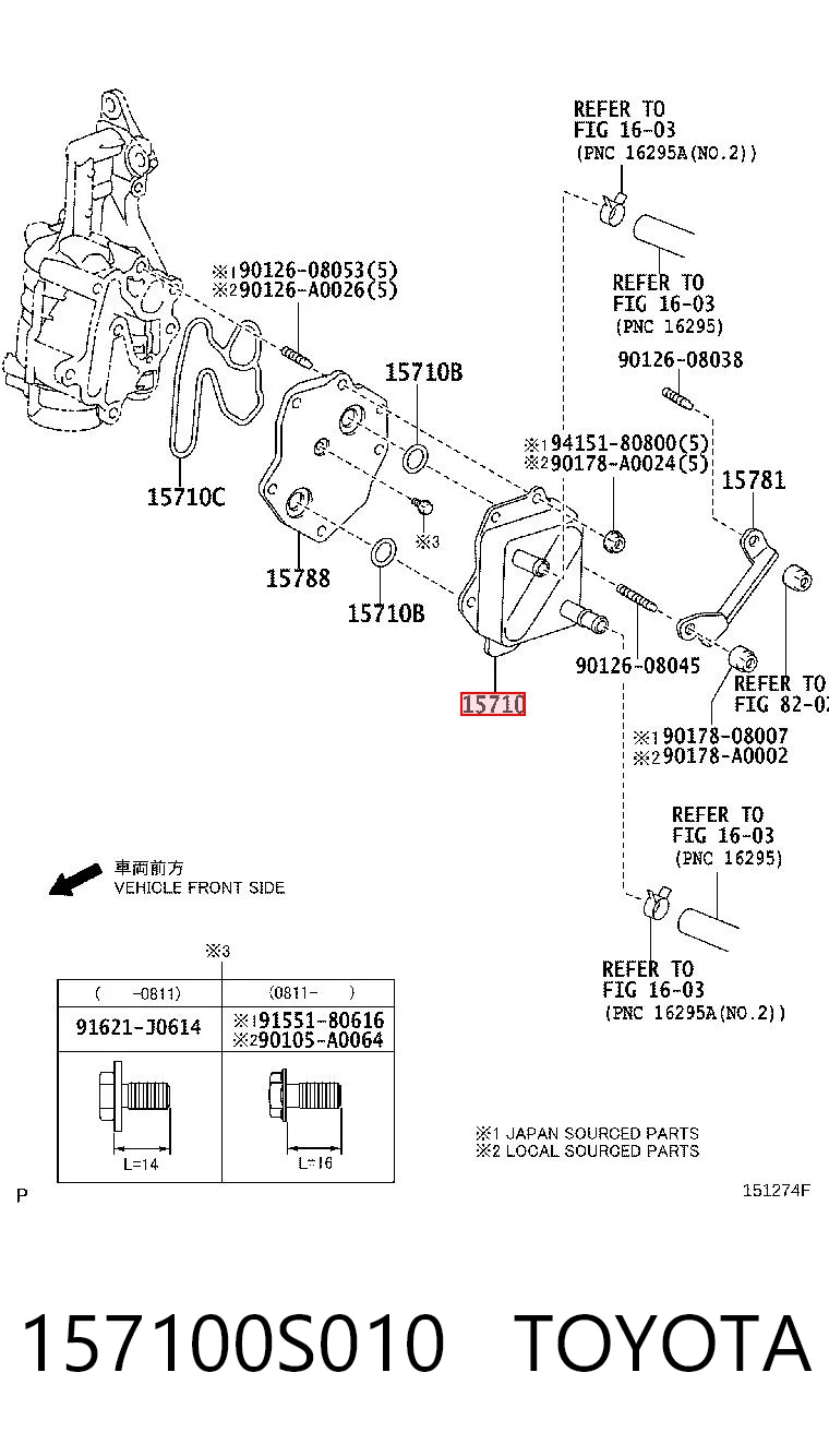 157100S010 Toyota 