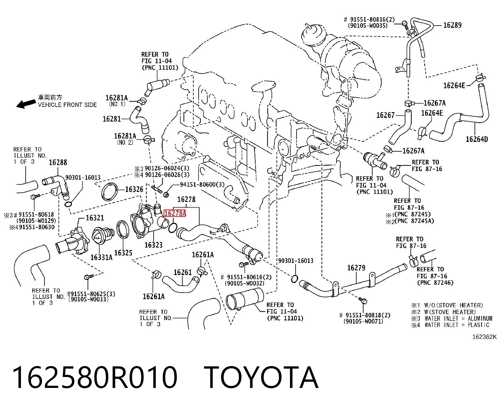162580R010 Toyota Направляюча супорту переднього