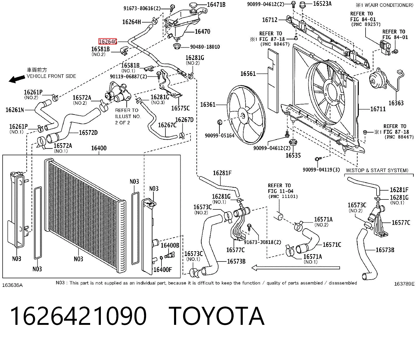 1626421090 Toyota Шланг розширювального бачка, верхній