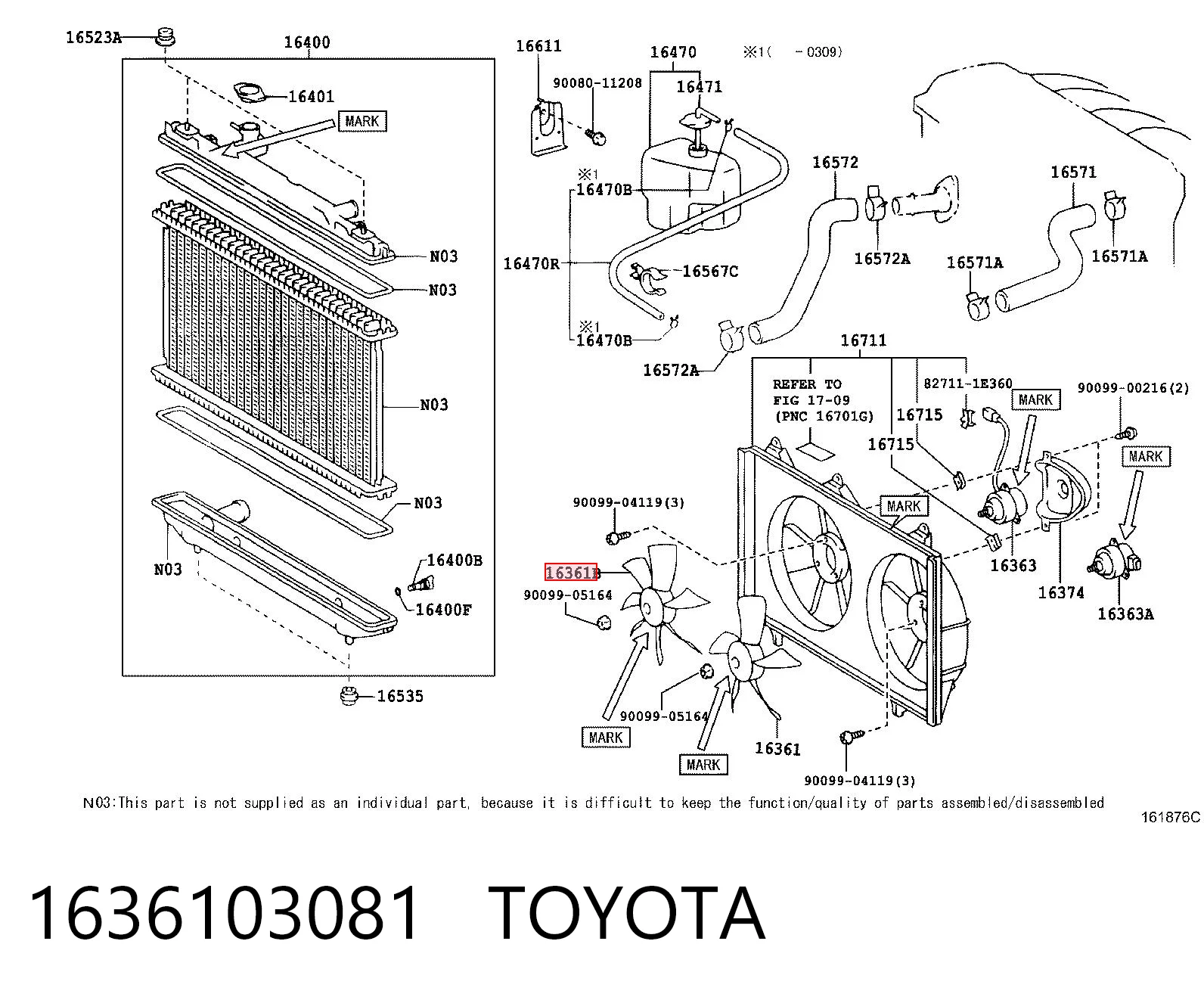 1636103081 Toyota Вентилятор / крильчатка радіатора охолодження