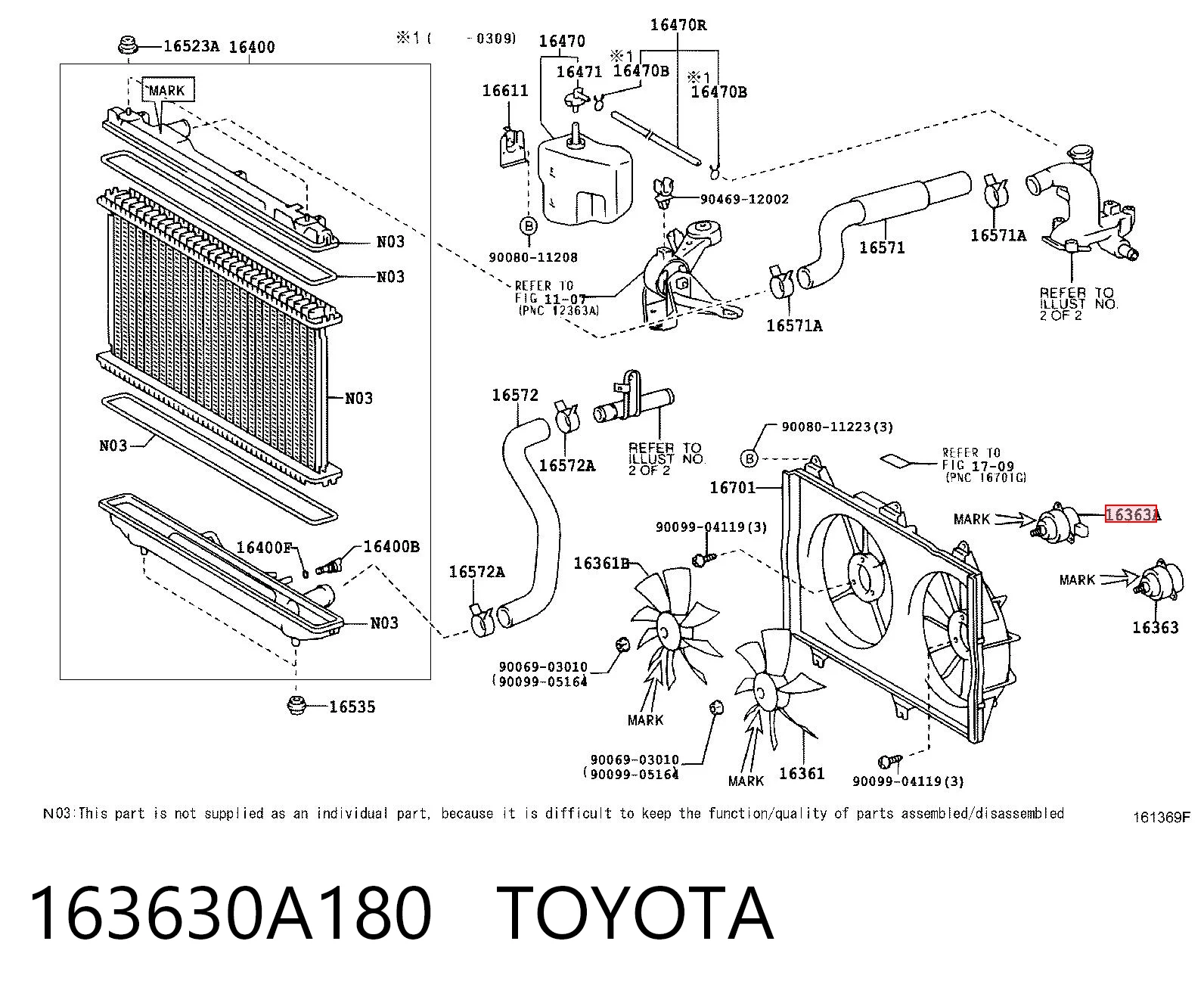 163630A180 Toyota Мотор вентилятора кондиціонера