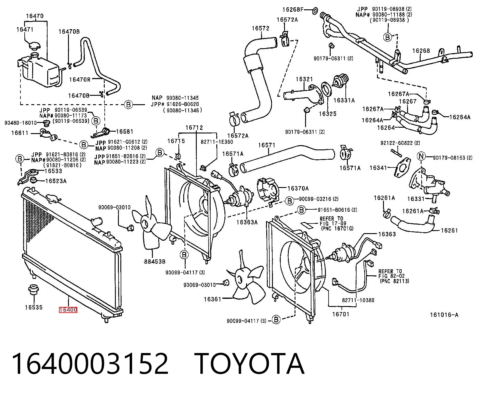 1640003152 Toyota Радіатор охолодження двигуна