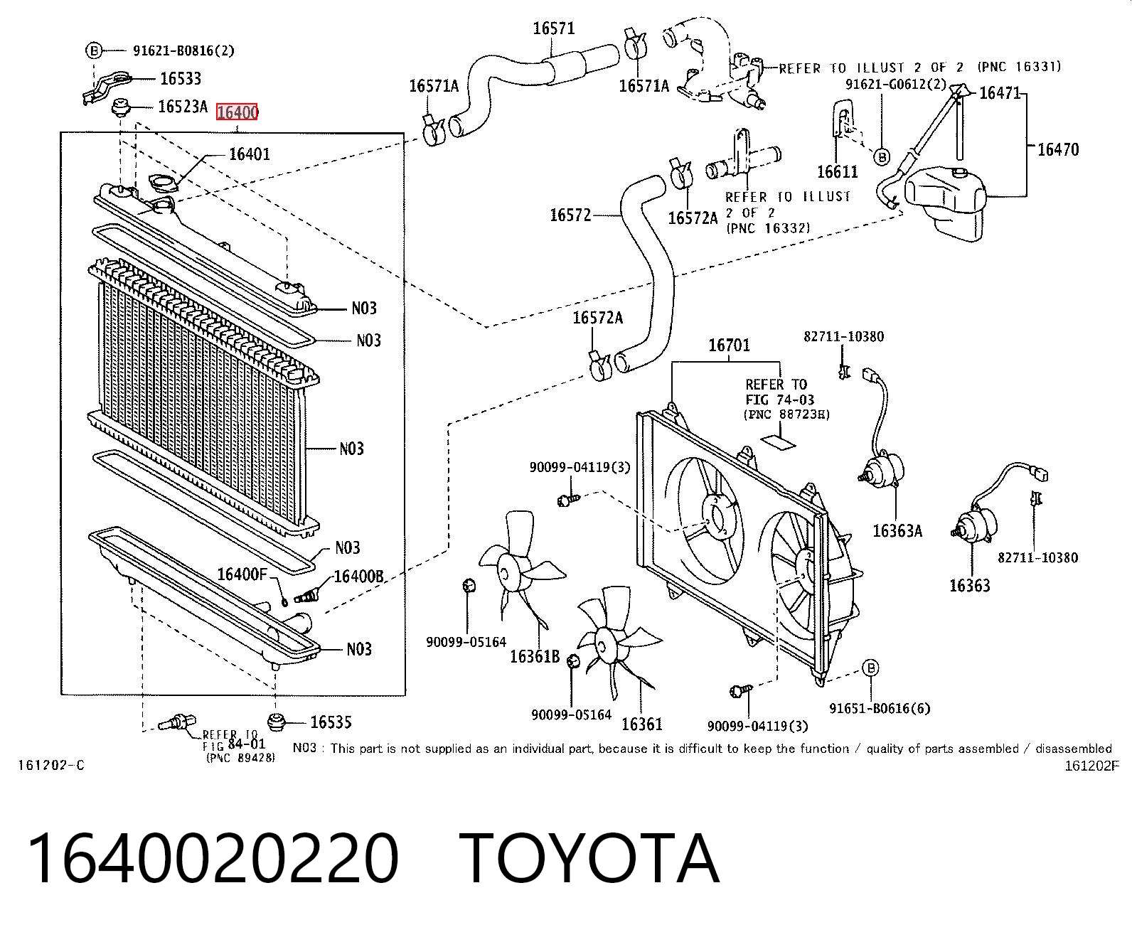 1640020220 Toyota Радіатор охолодження двигуна