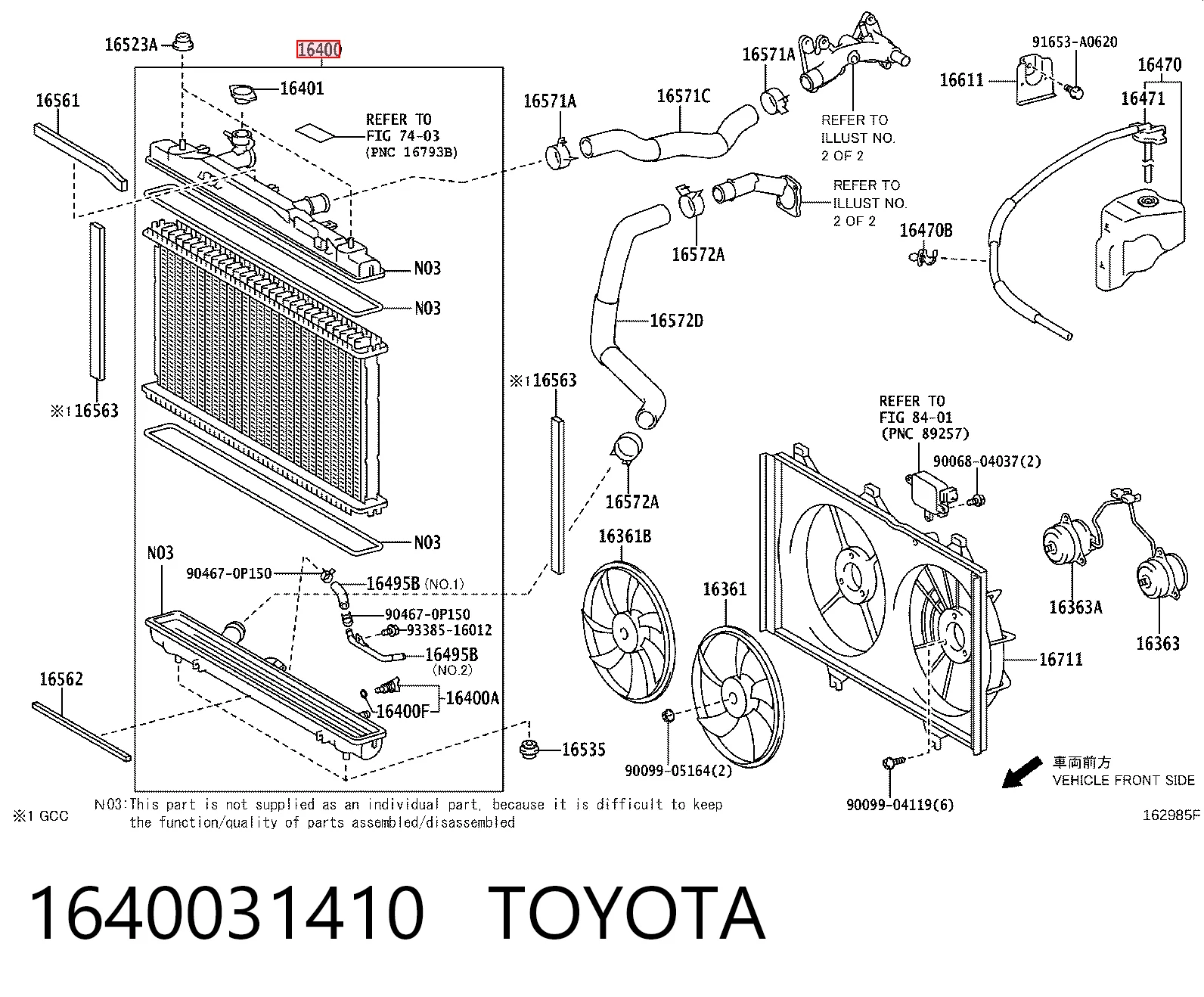 1640031410 Toyota Радіатор охолодження двигуна