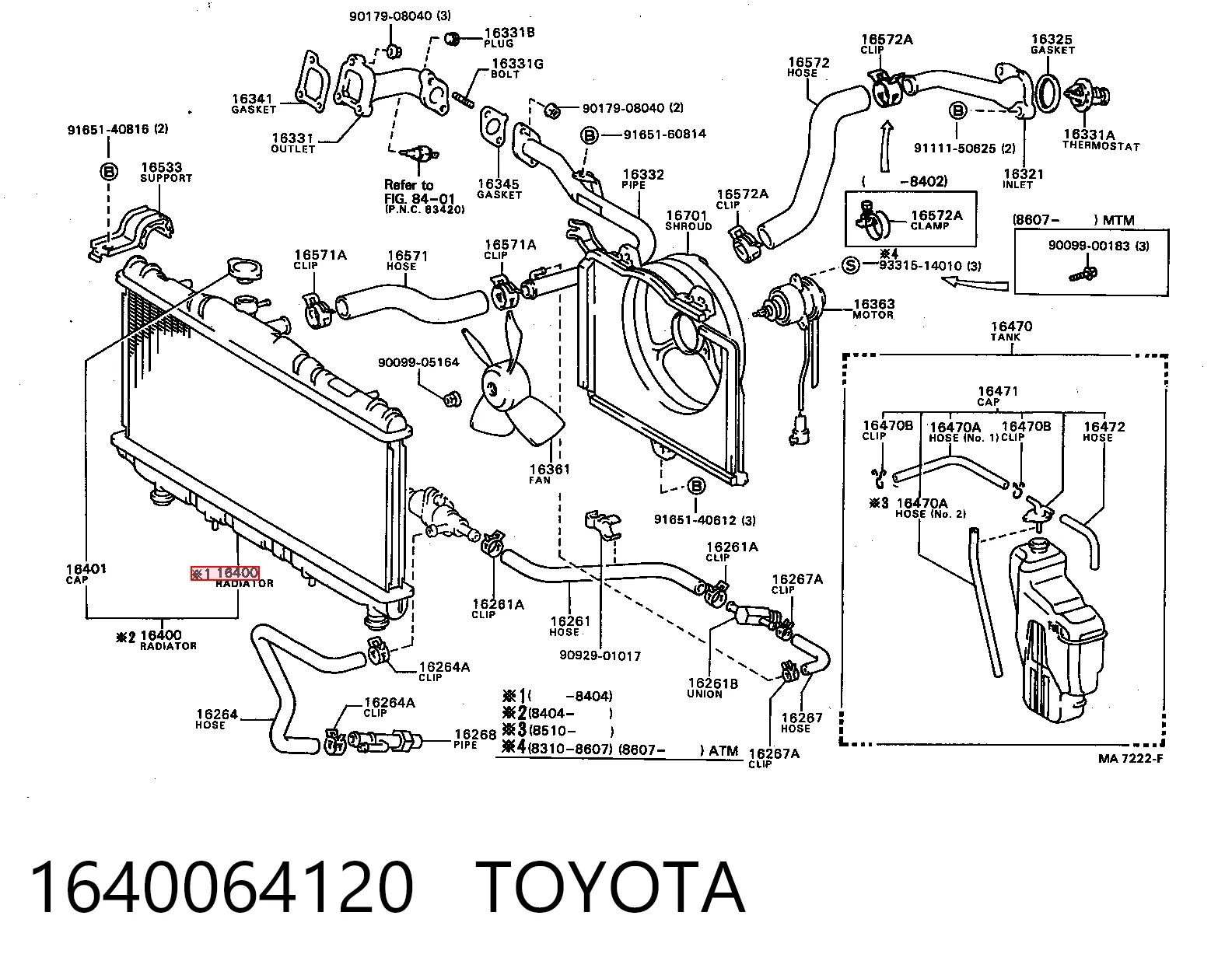 Радіатор основний Toyota Corolla ліфтбек (E8) (1983 - 1988) ціна, від 491.31 USD