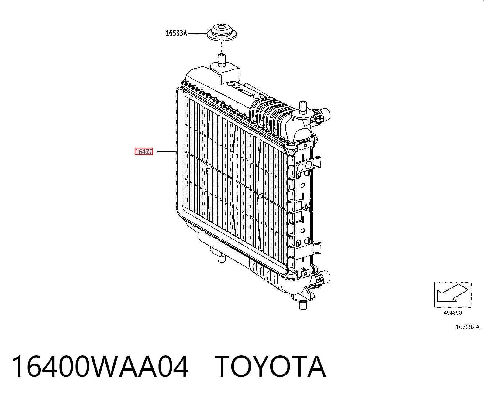 16400WAA04 Toyota Радіатор охолодження двигуна