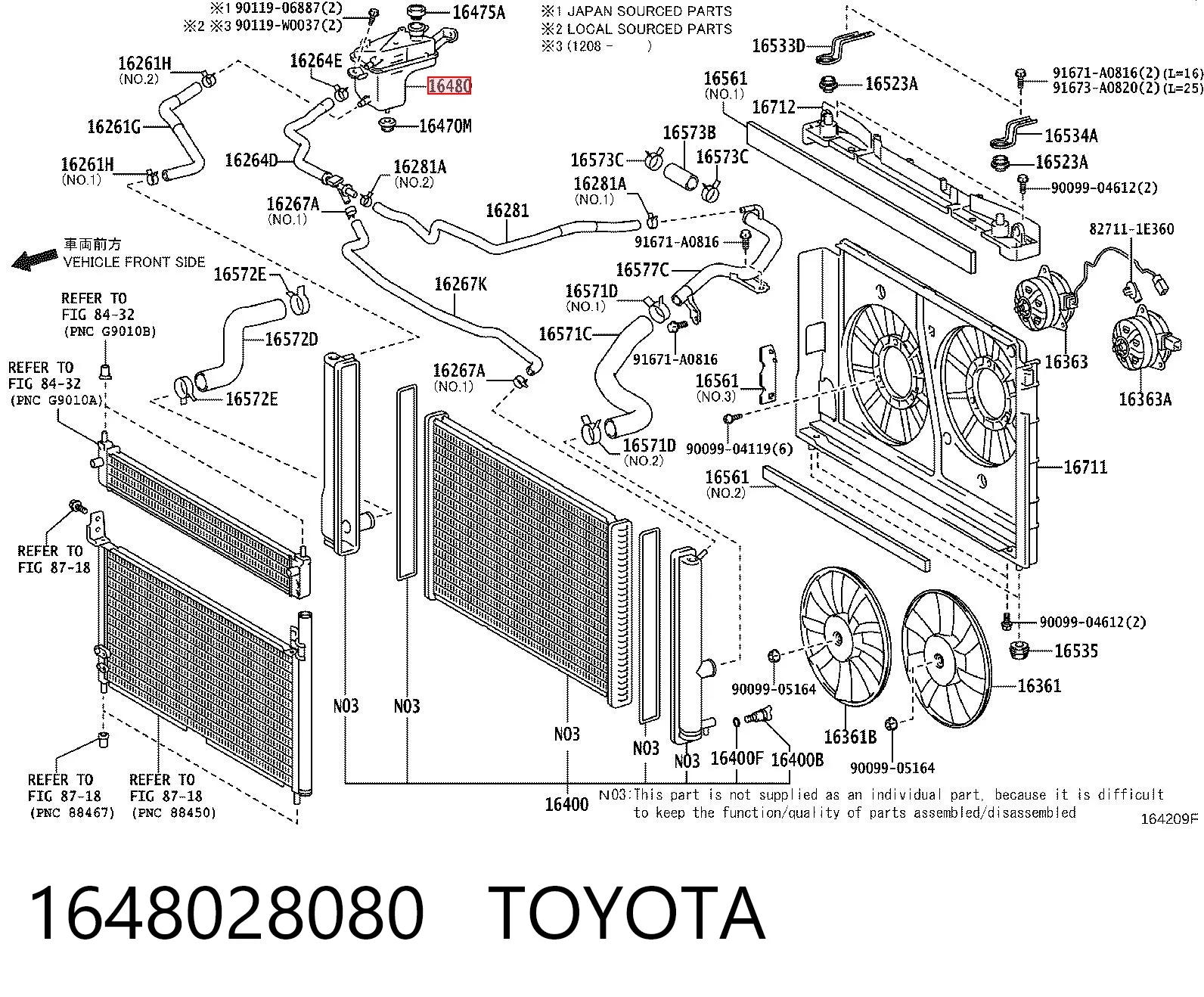 1648028080 Toyota Розширювальний бачок охолодження