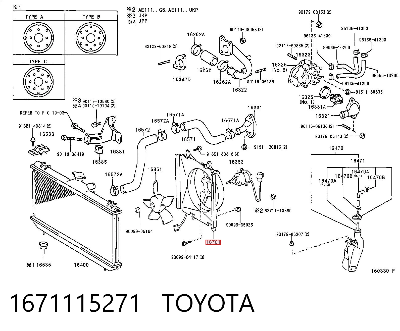Електровентилятор радіатора на Toyota Corolla  
