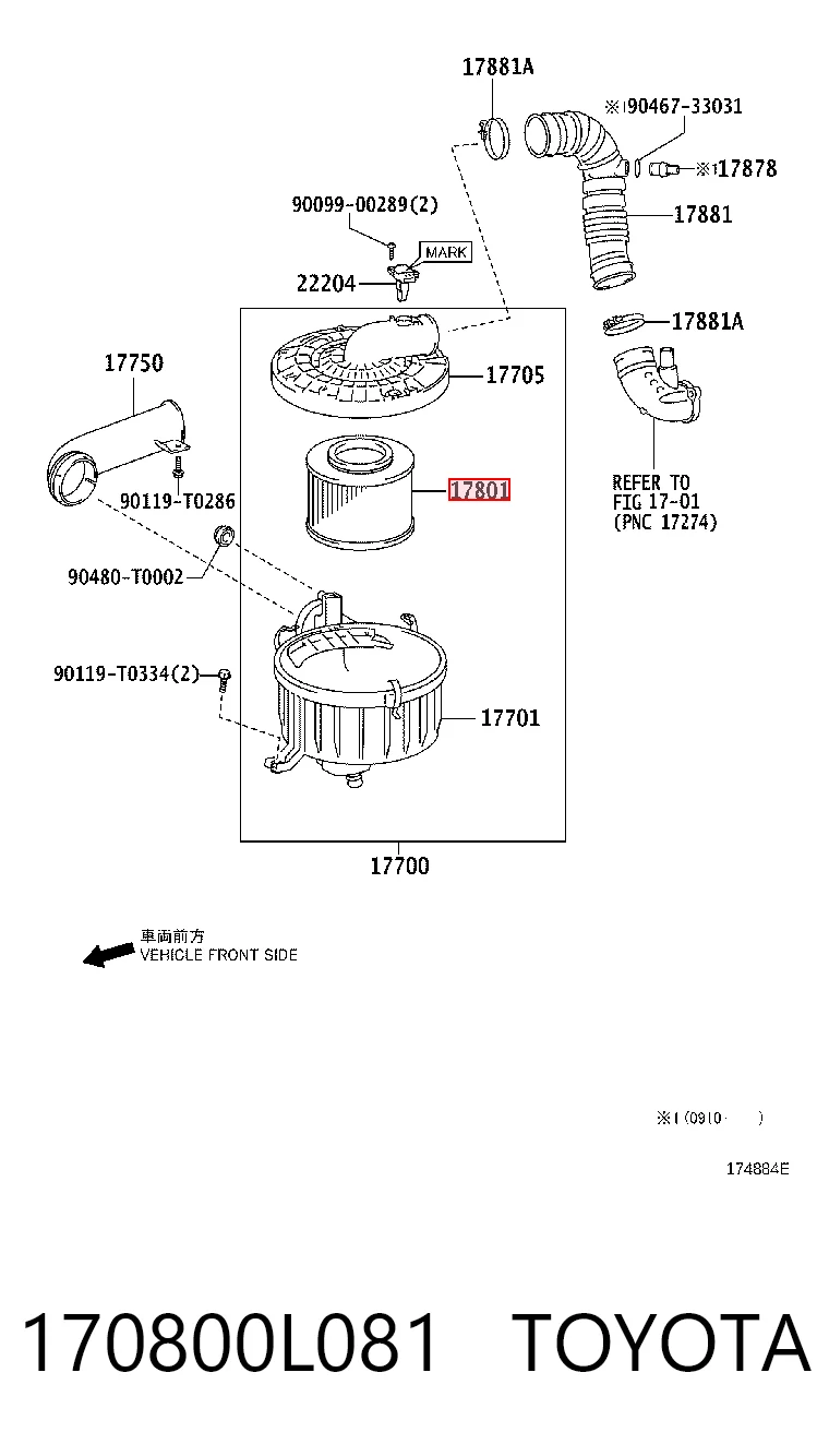 170800L081 Toyota Повітряний фільтр двигуна