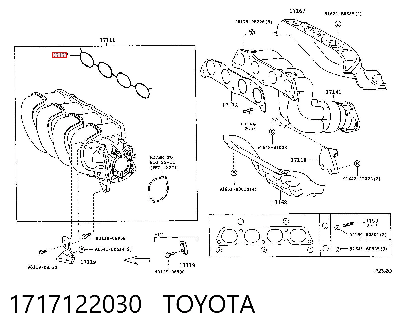 Купити N62052 Japan Cars Прокладка впускного колектора