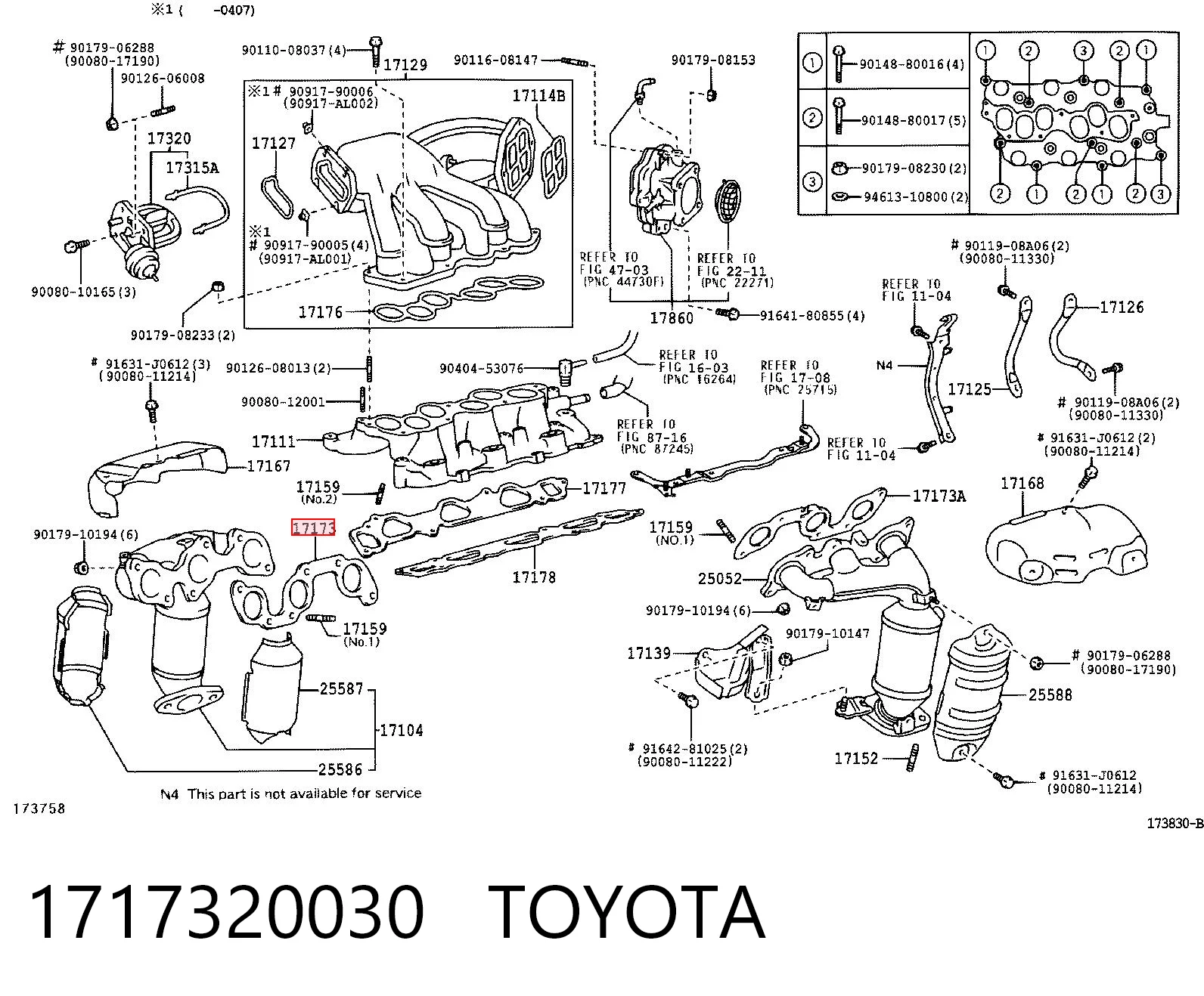 1717320030 Toyota Прокладка випускного колектора